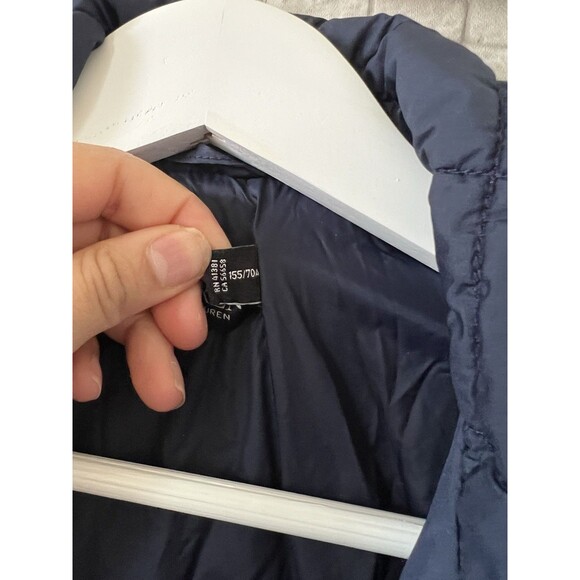 Lauren Ralph Lauren Women's Logo Cresent Quilted Jacket in Navy SZ. 2 - Picture 7 of 10